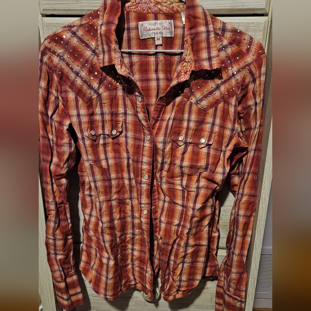 Panhandle Slum pink Shirt with Studded Details